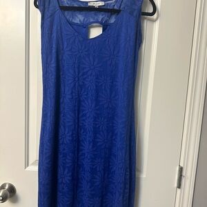 Vince Camuto Royal Blue Floral Midi Dress